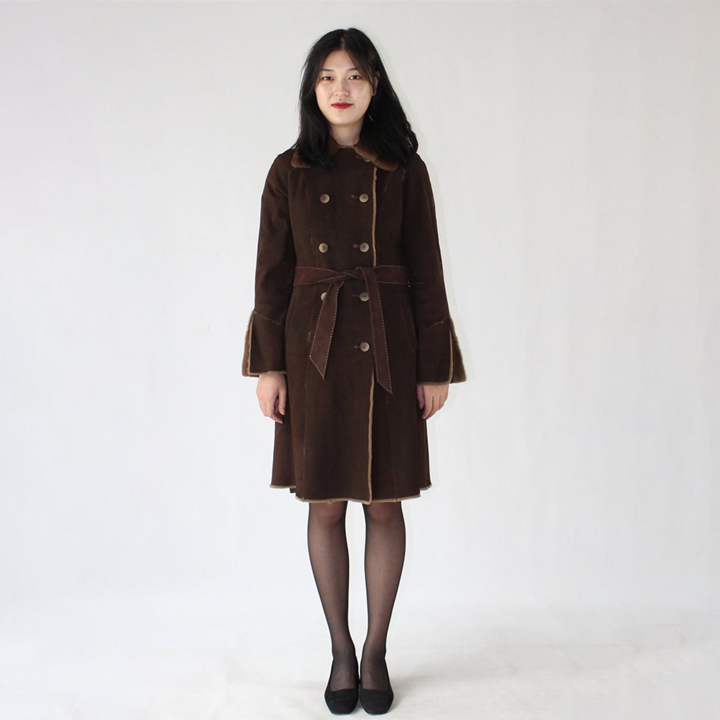 Women's suede mink coat