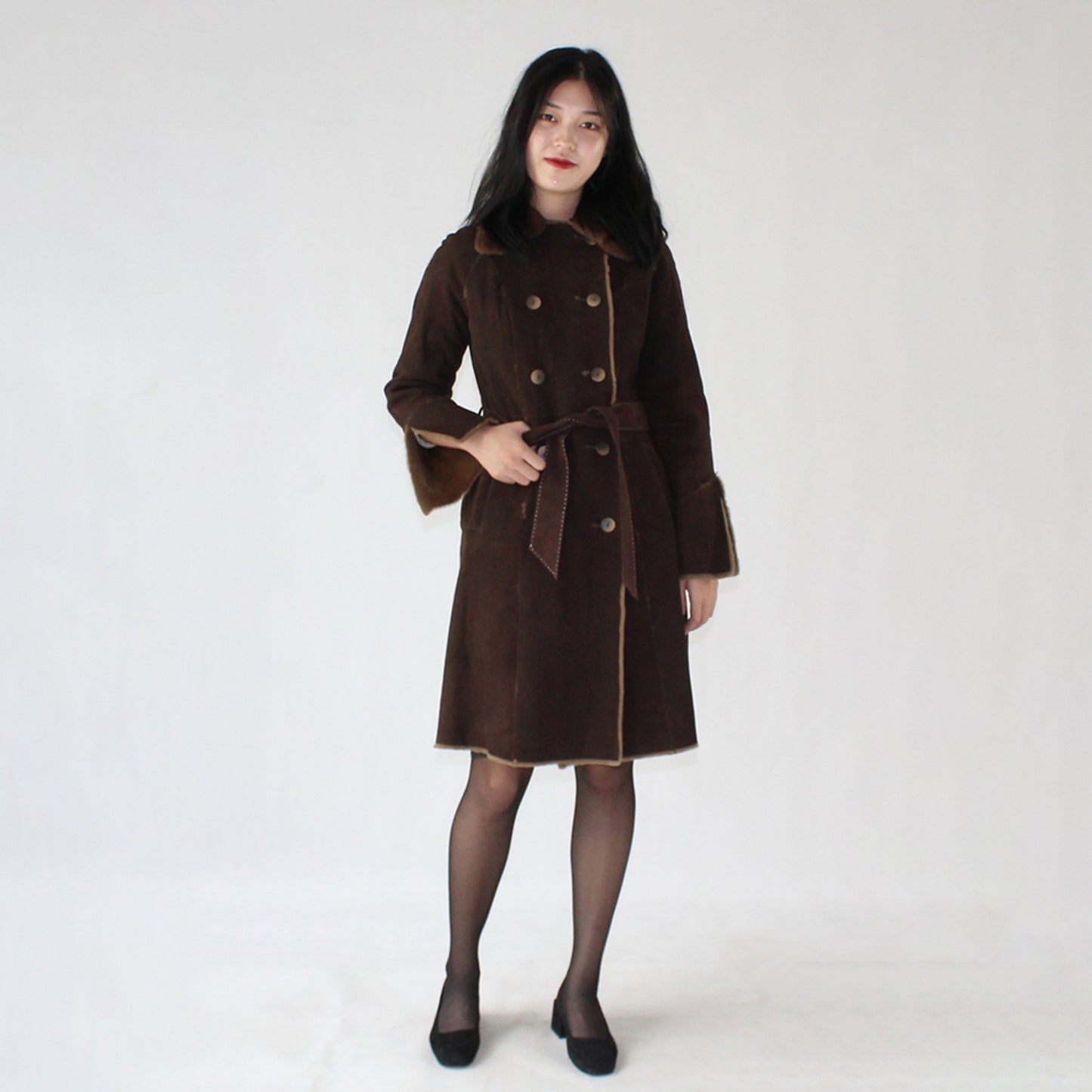 Women's suede mink coat