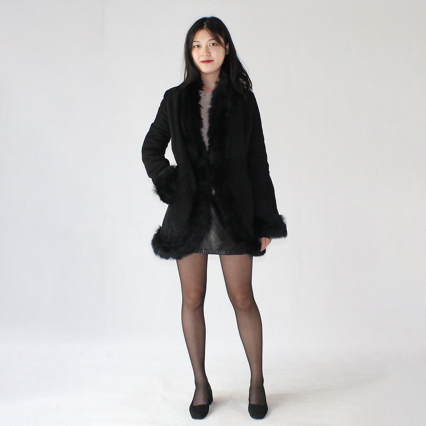 Women's suede sheepskin jacket