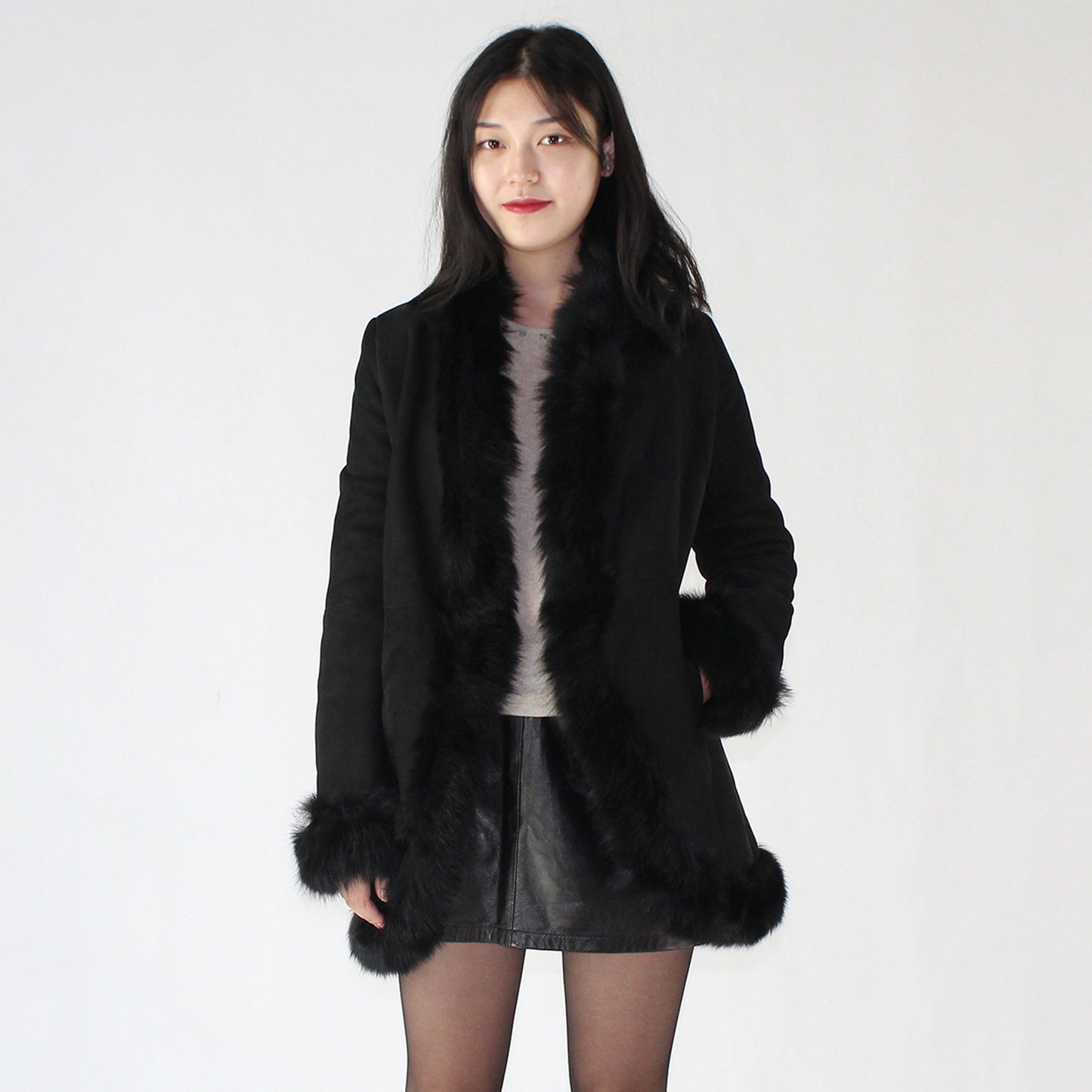Women's suede sheepskin jacket