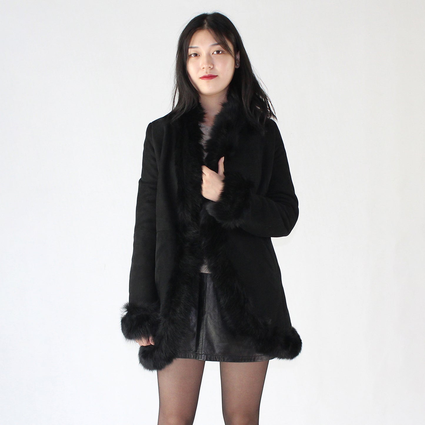 Women's suede sheepskin jacket