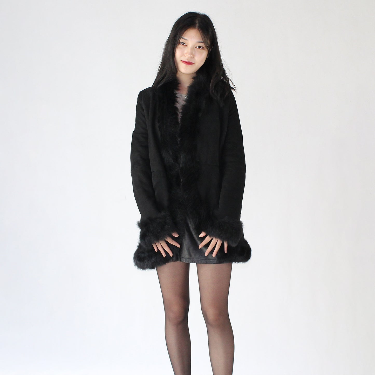 Women's suede sheepskin jacket