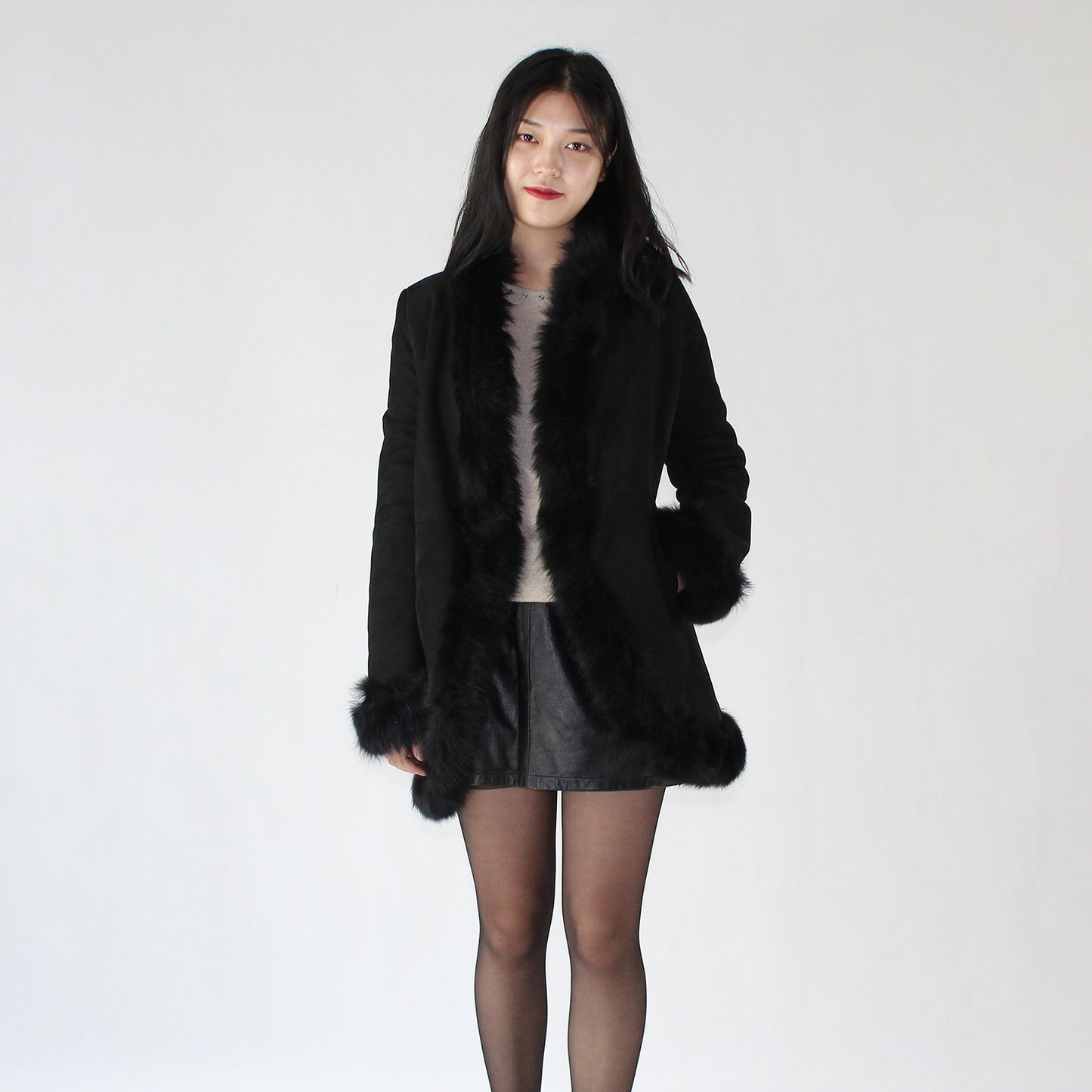 Women's suede sheepskin jacket