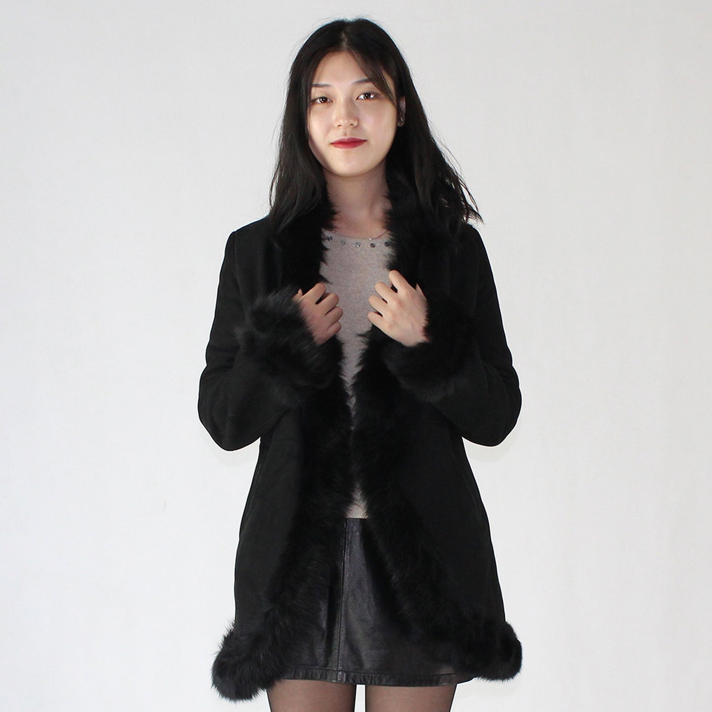 Women's suede sheepskin jacket