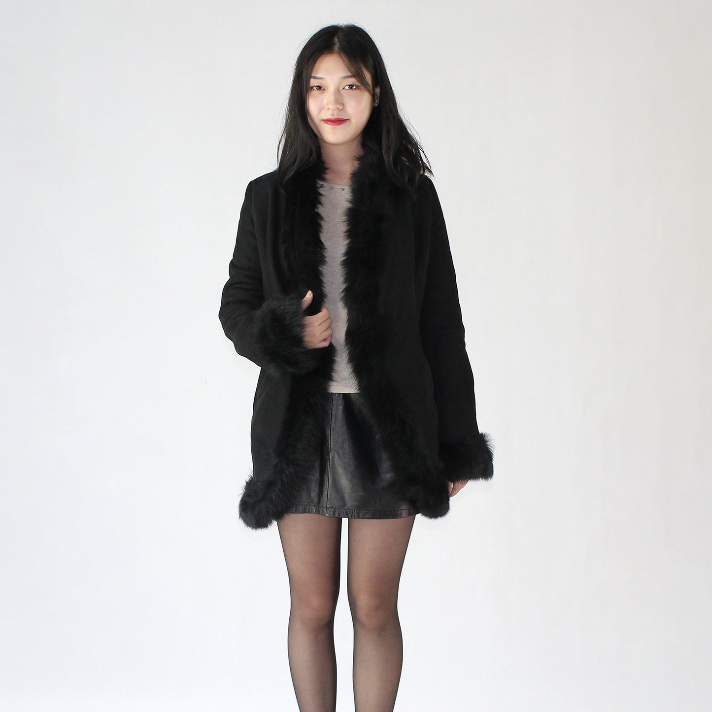 Women's suede sheepskin jacket