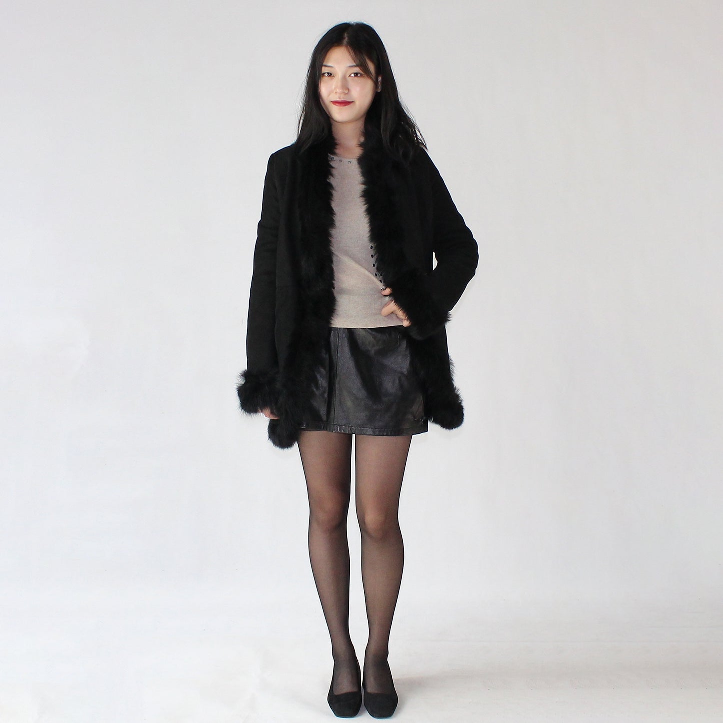 Women's suede sheepskin jacket