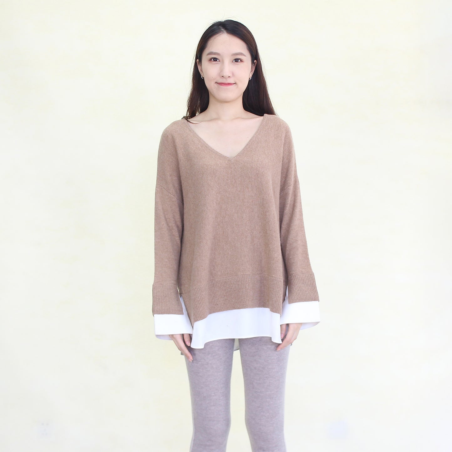 Women's cotton and cashmere blending pullover
