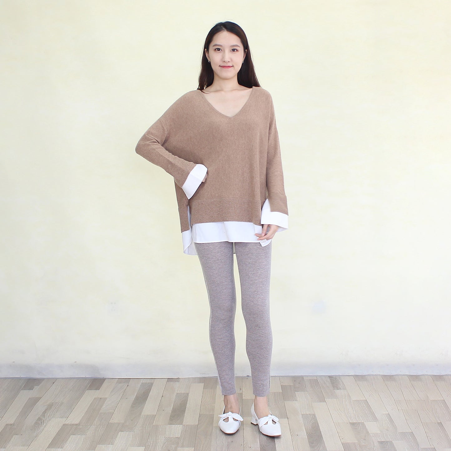 Women's cotton and cashmere blending pullover