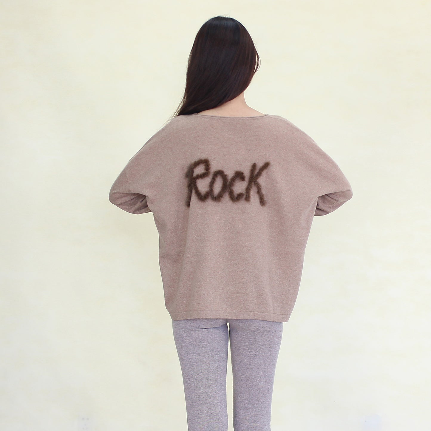 Women's cashmere pullover with mink