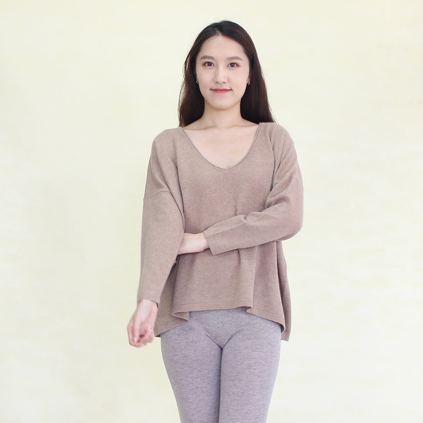 Women's cashmere pullover with mink