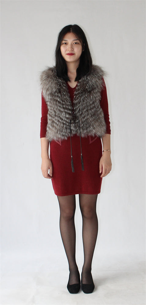 Women's fox fur vest