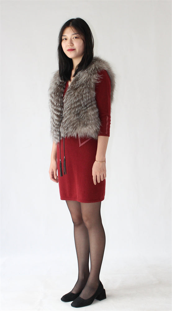 Women's fox fur vest