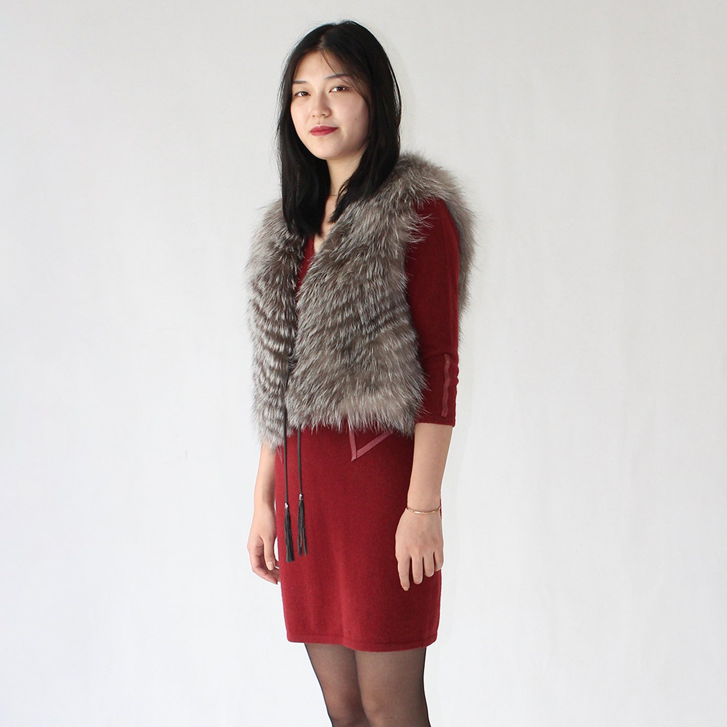 Women's fox fur vest