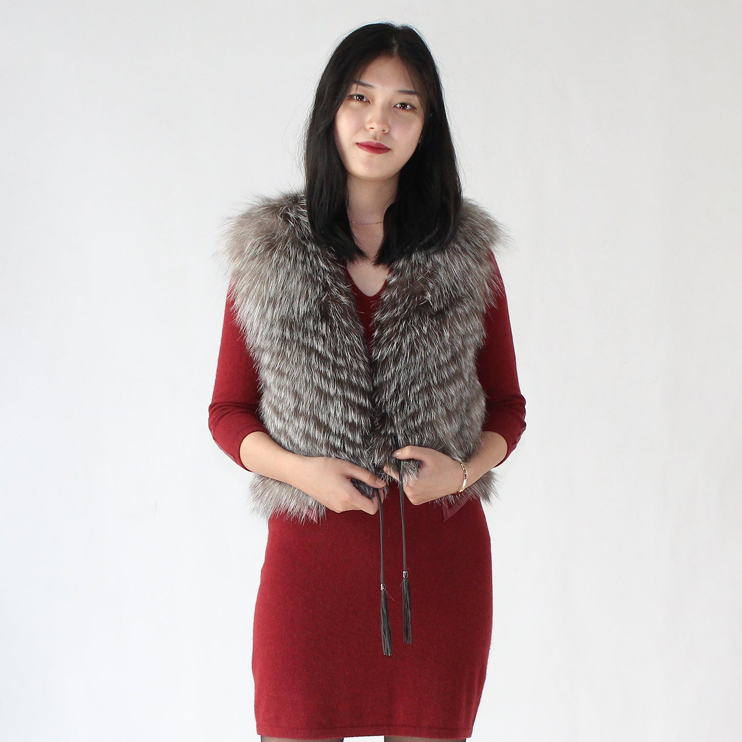 Women's fox fur vest