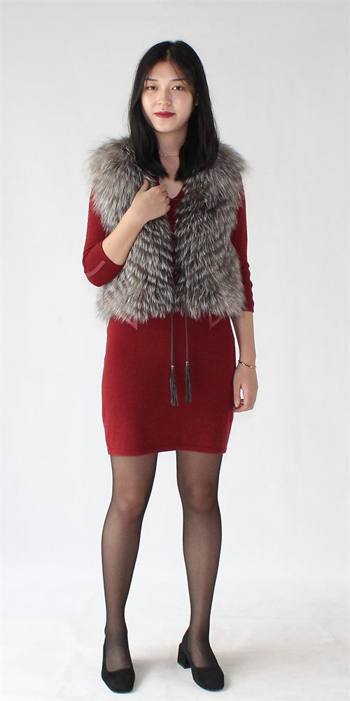 Women's fox fur vest