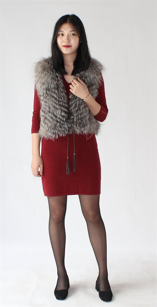 Women's fox fur vest