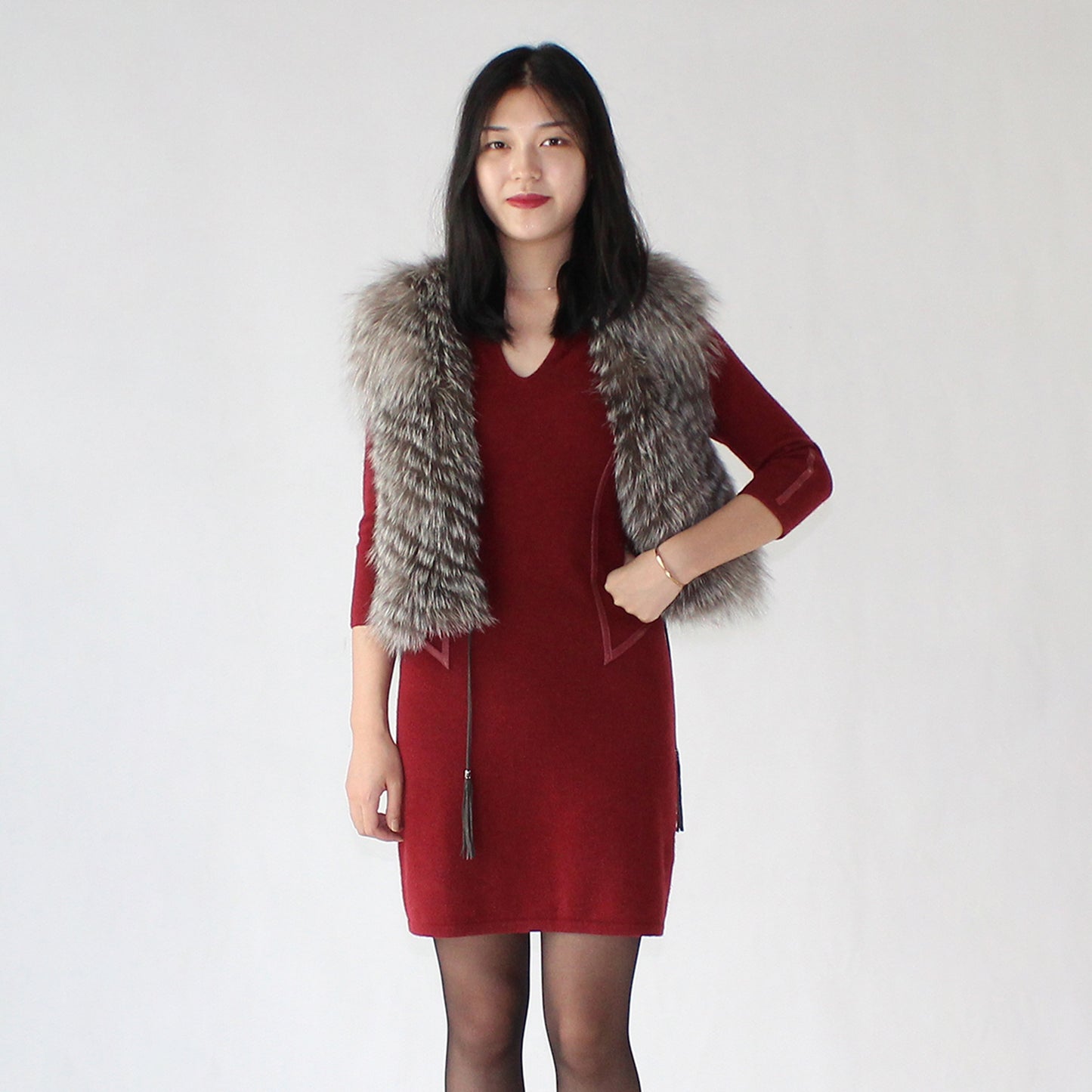 Women's fox fur vest