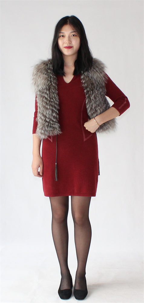 Women's fox fur vest