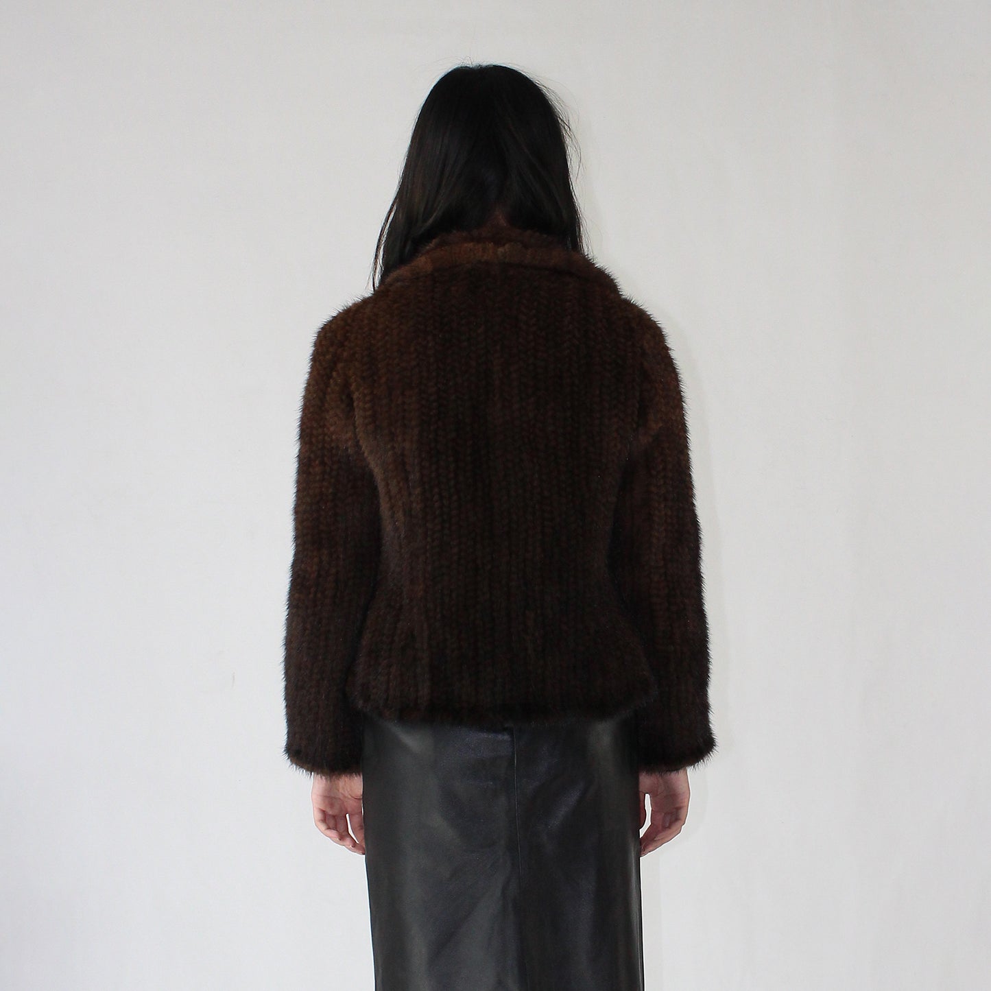 Women's knitted mink jacket