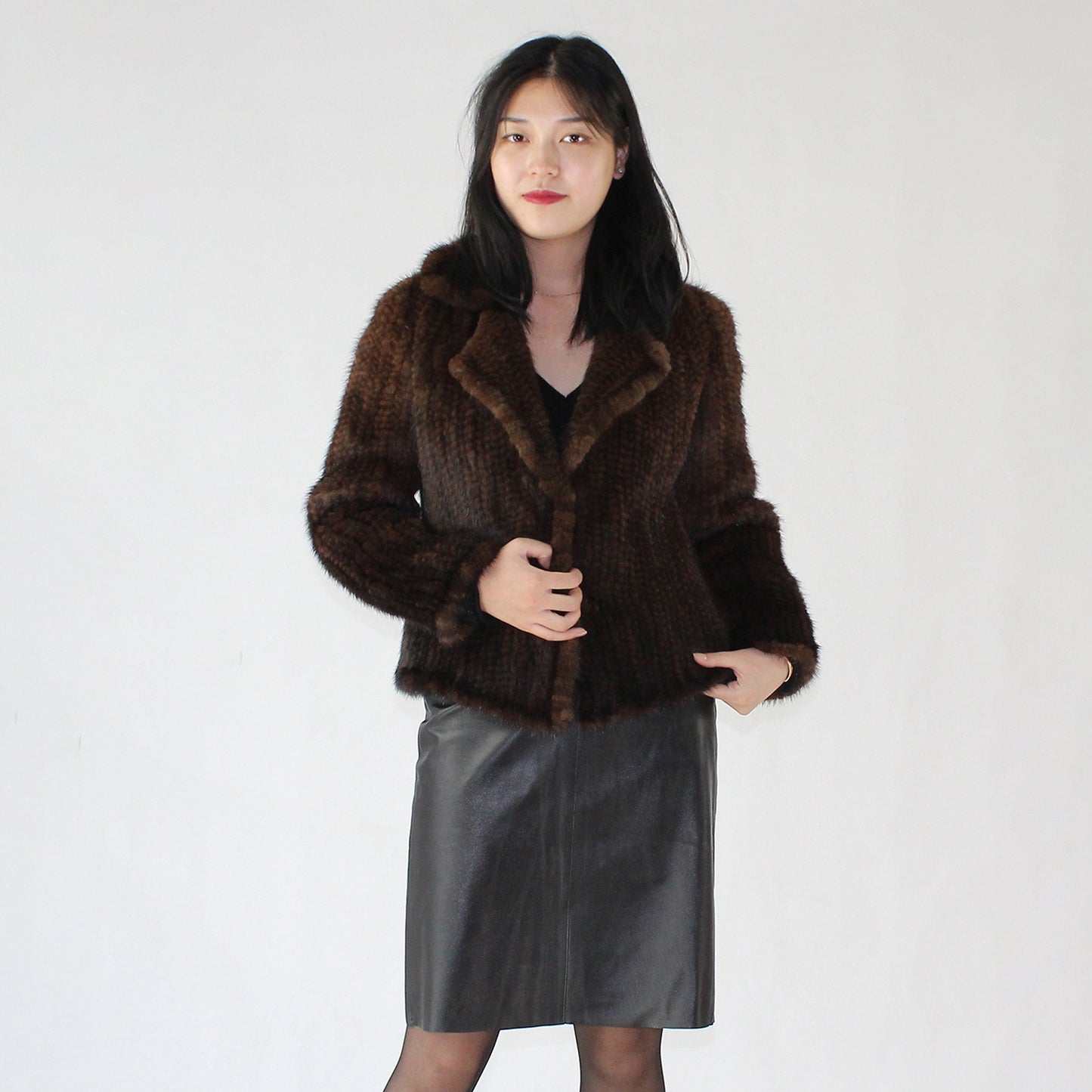 Women's knitted mink jacket