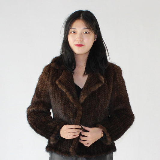 Women's knitted mink jacket