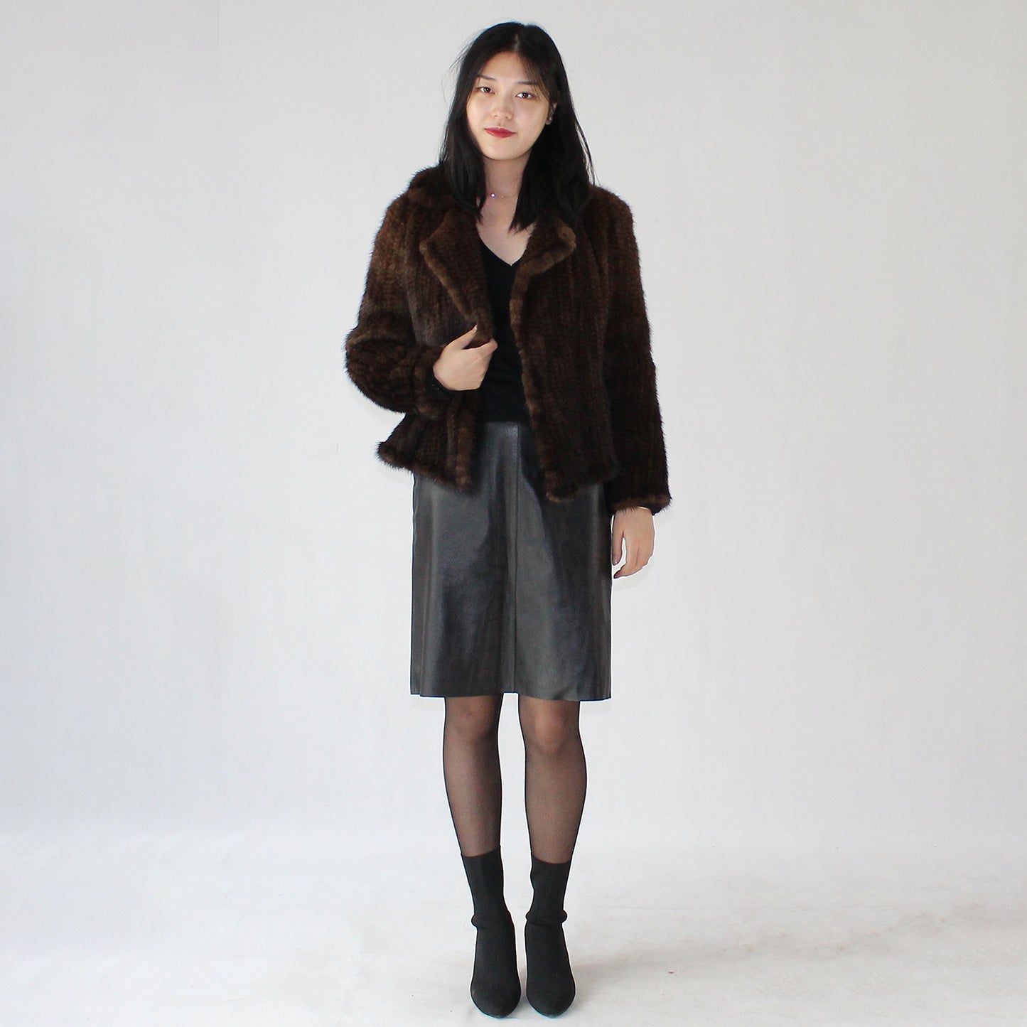 Women's knitted mink jacket