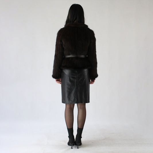Women's knitted mink jacket