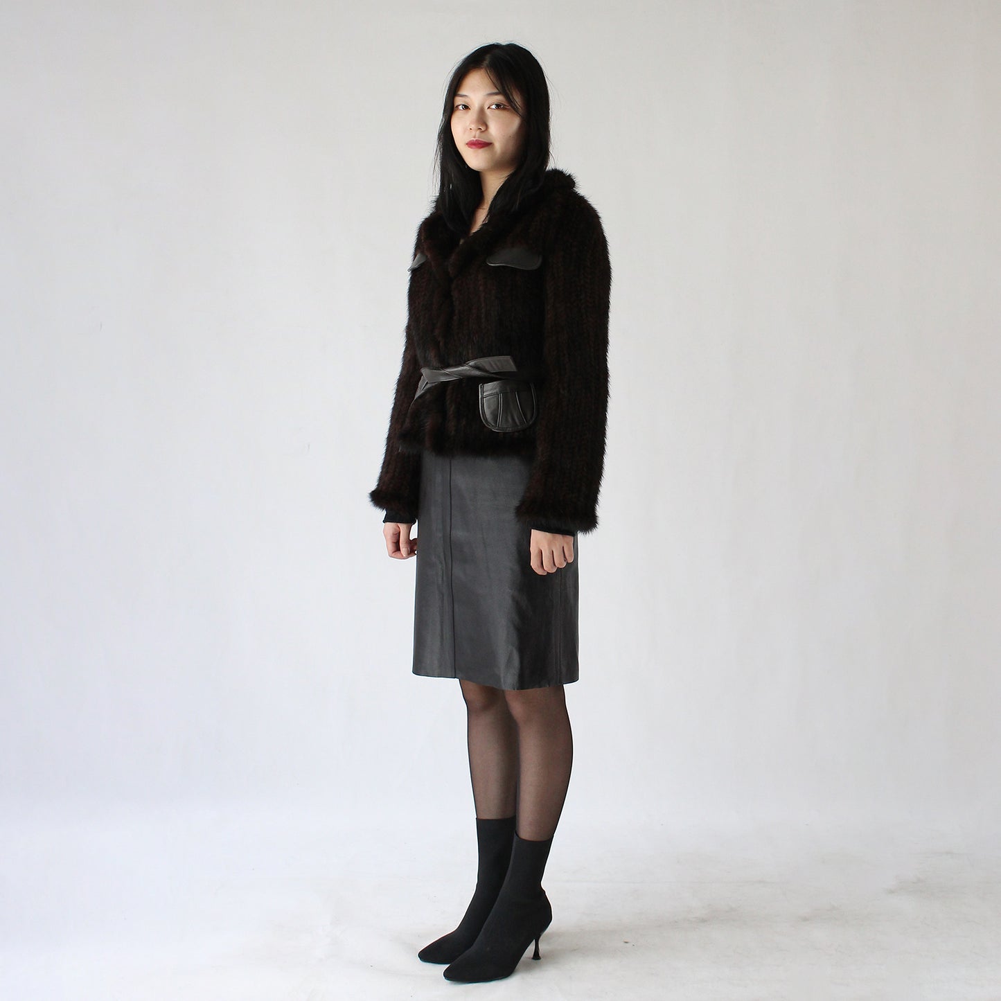 Women's knitted mink jacket