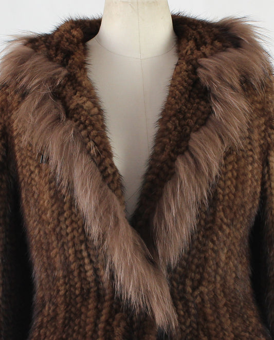 Women's knitted mink jacket