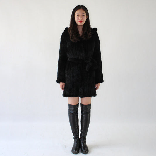 Women's knitted mink coat