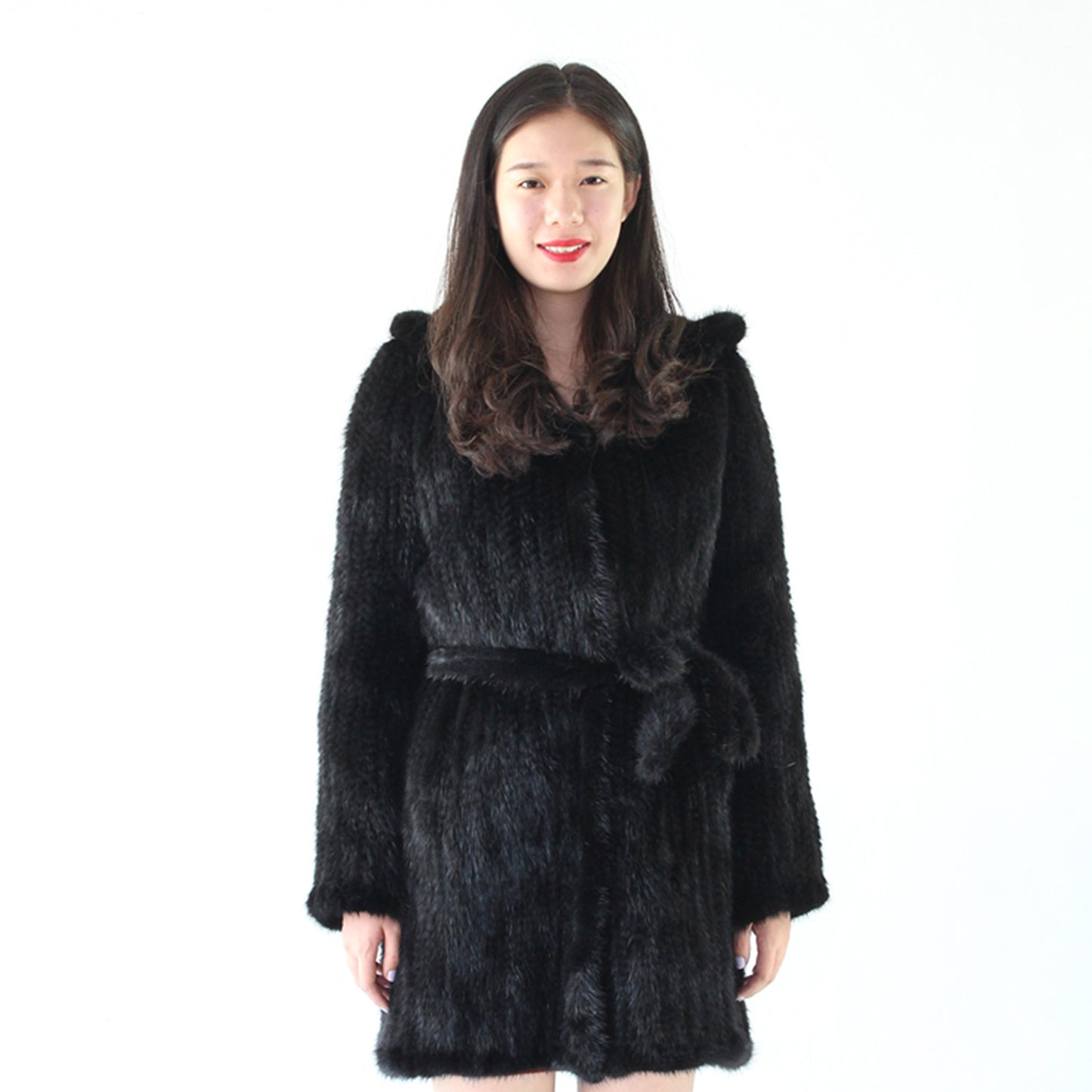 Women's knitted mink coat