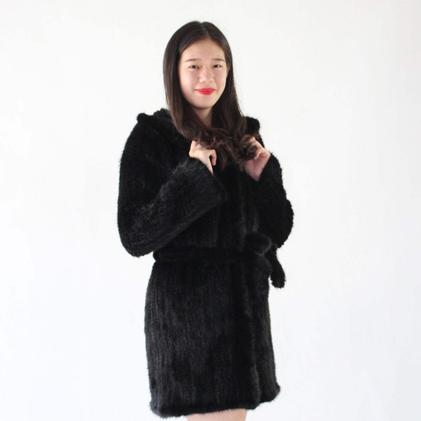 Women's knitted mink coat
