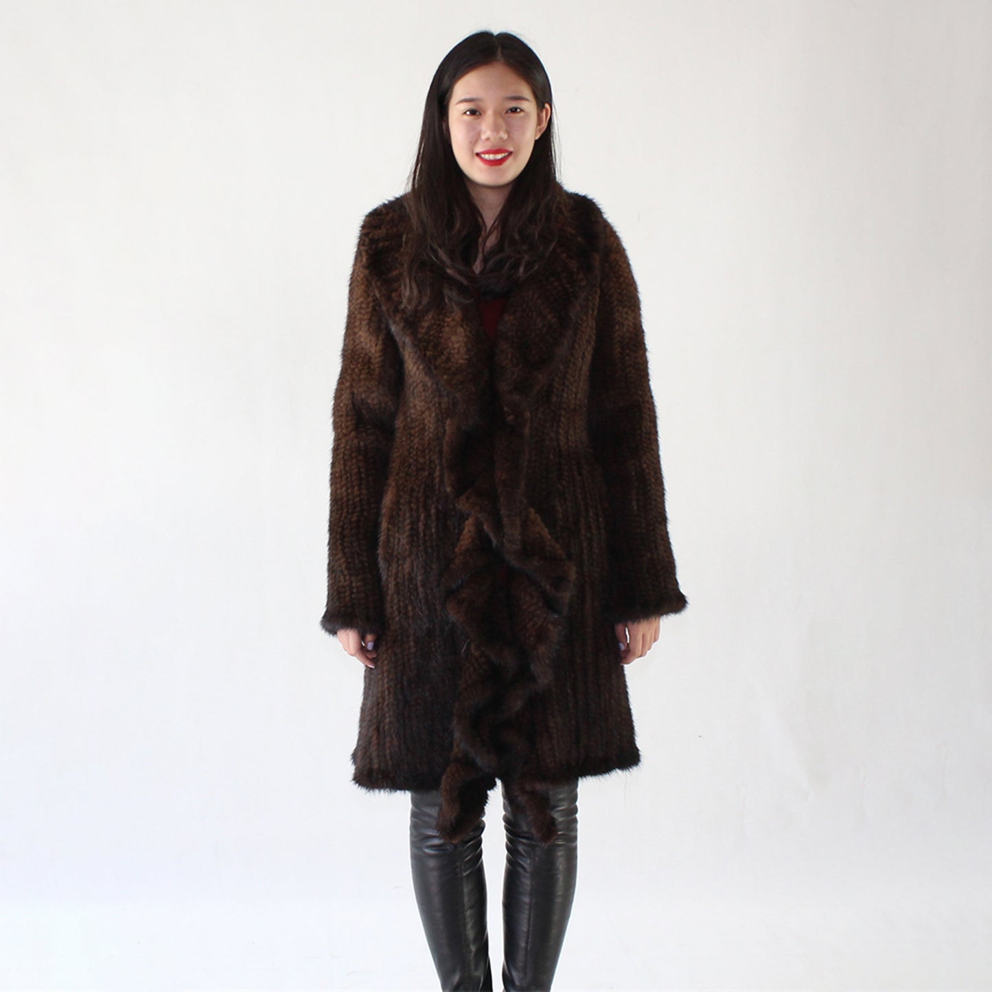 Women's knitted mink coat