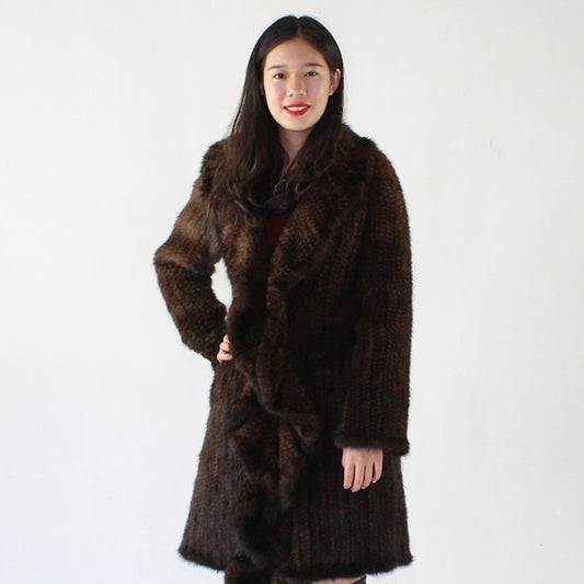Women's knitted mink coat