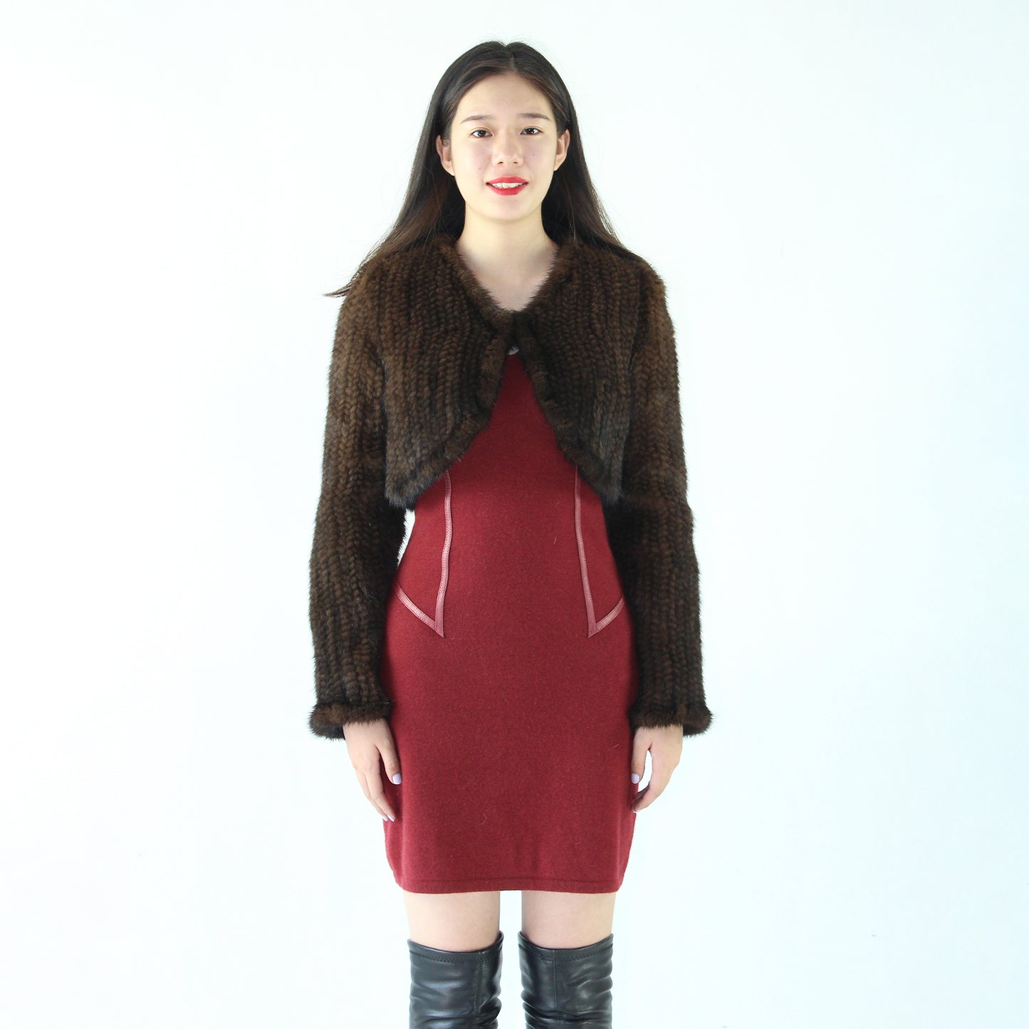 Women's knitted mink top