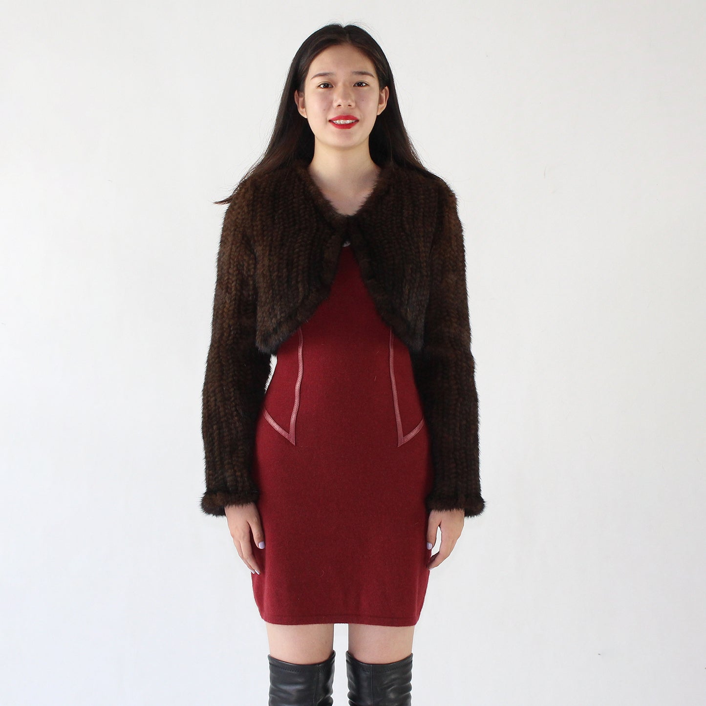 Women's knitted mink top