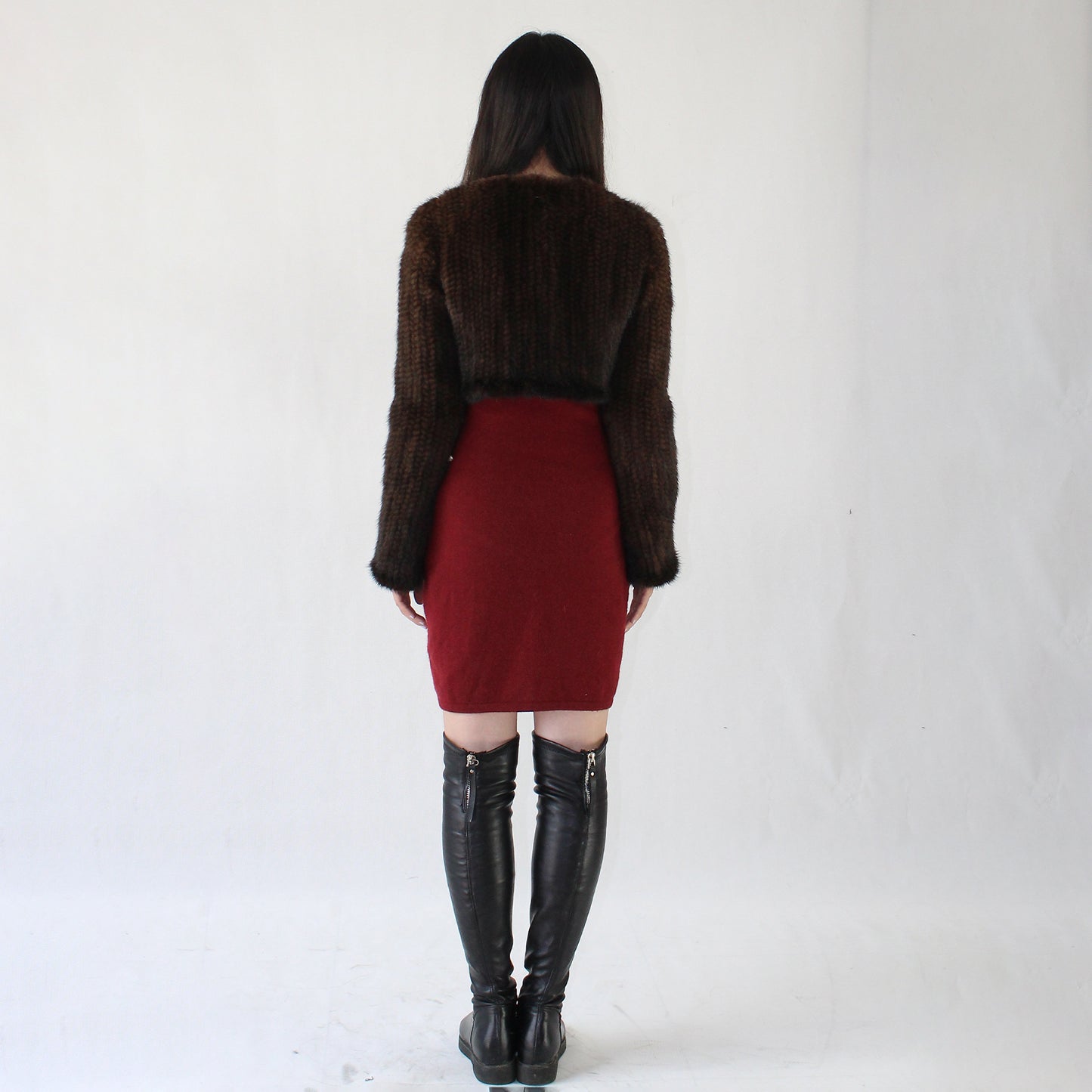 Women's knitted mink top