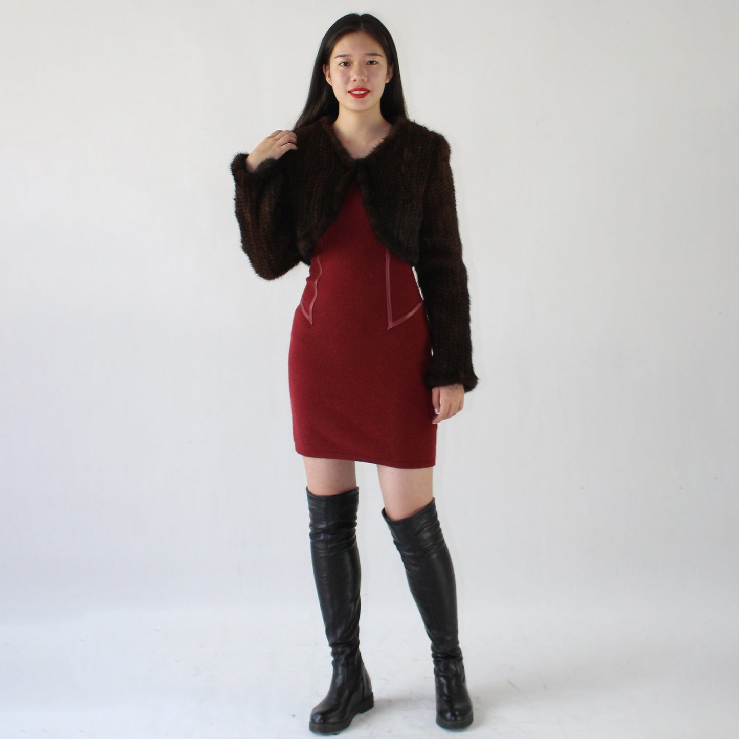 Women's knitted mink top