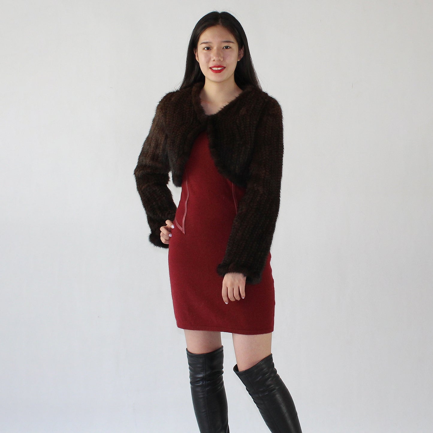 Women's knitted mink top