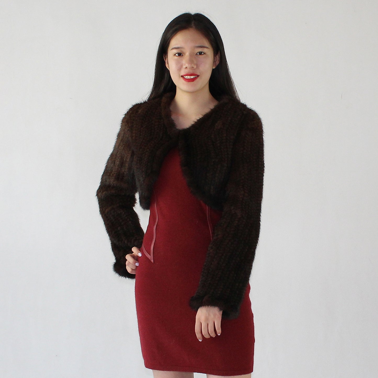 Women's knitted mink top