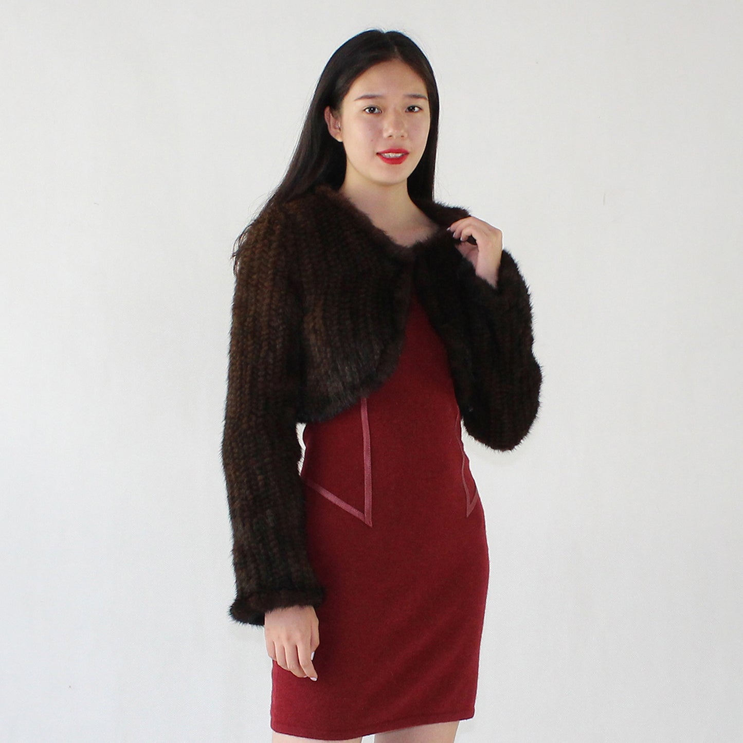 Women's knitted mink top