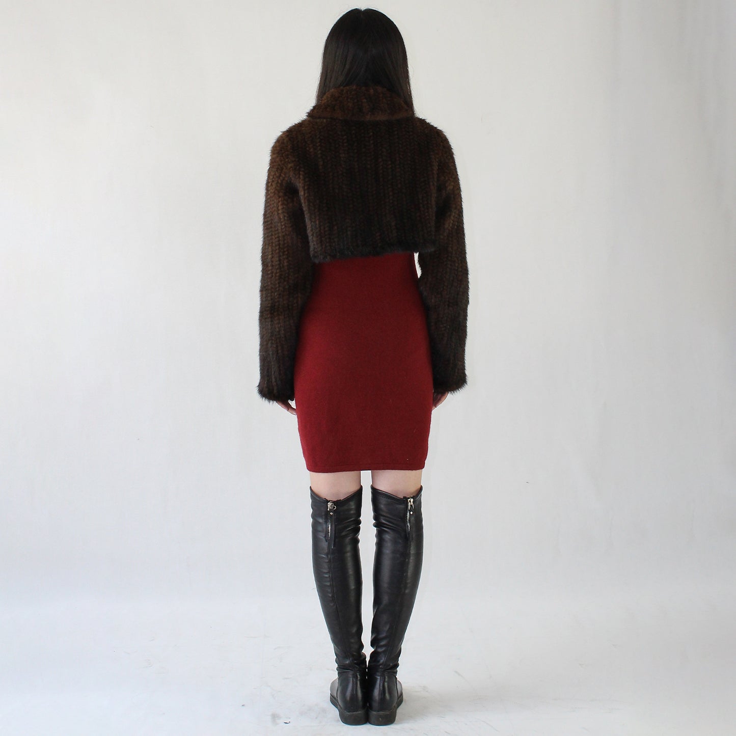 Women's knitted mink top