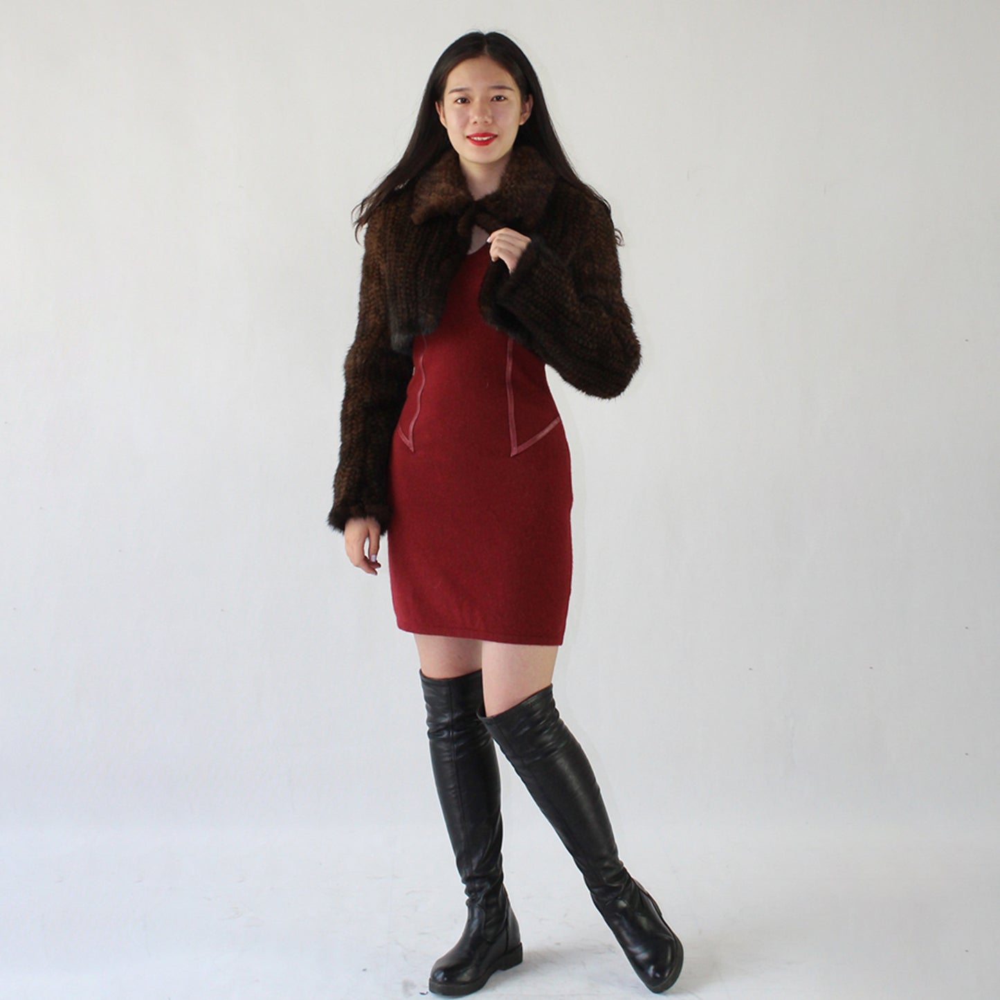Women's knitted mink top