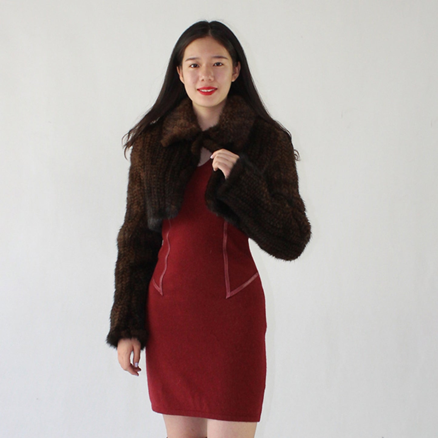 Women's knitted mink top