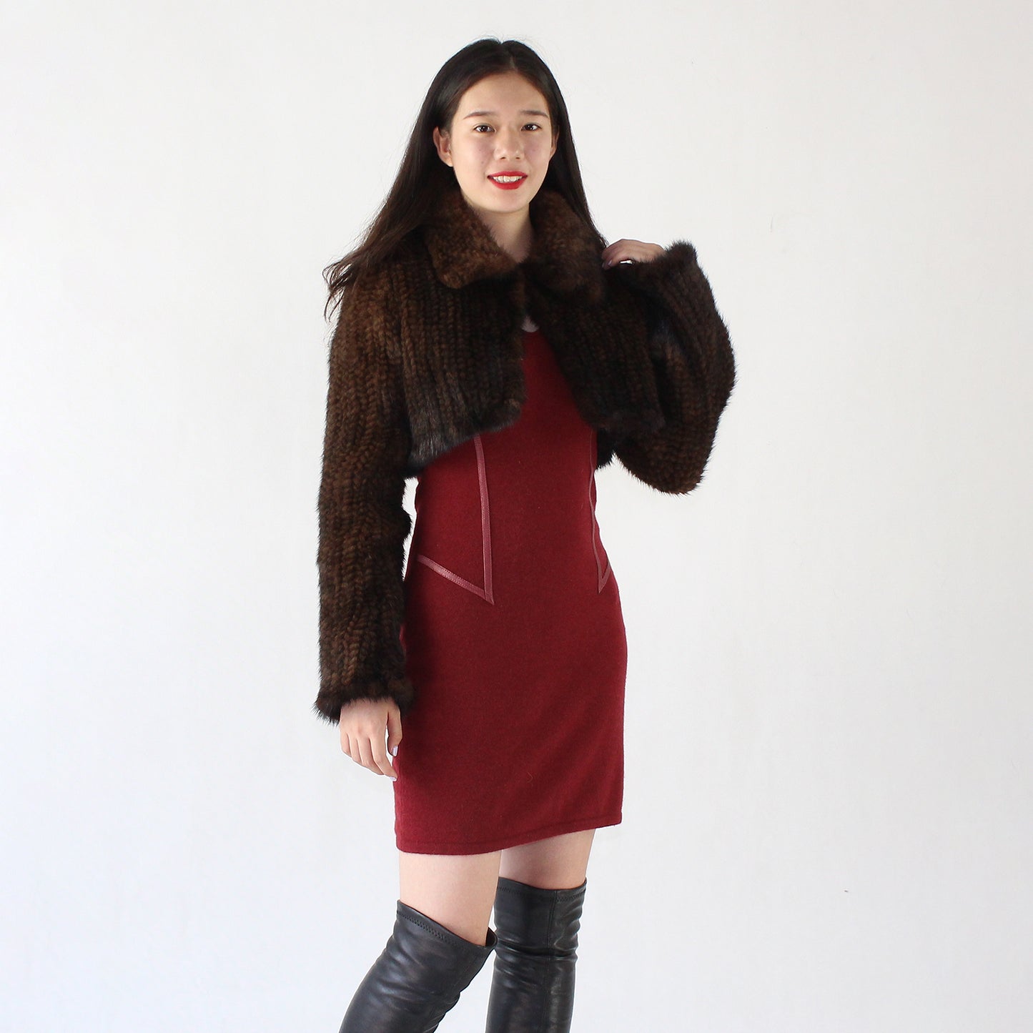 Women's knitted mink top
