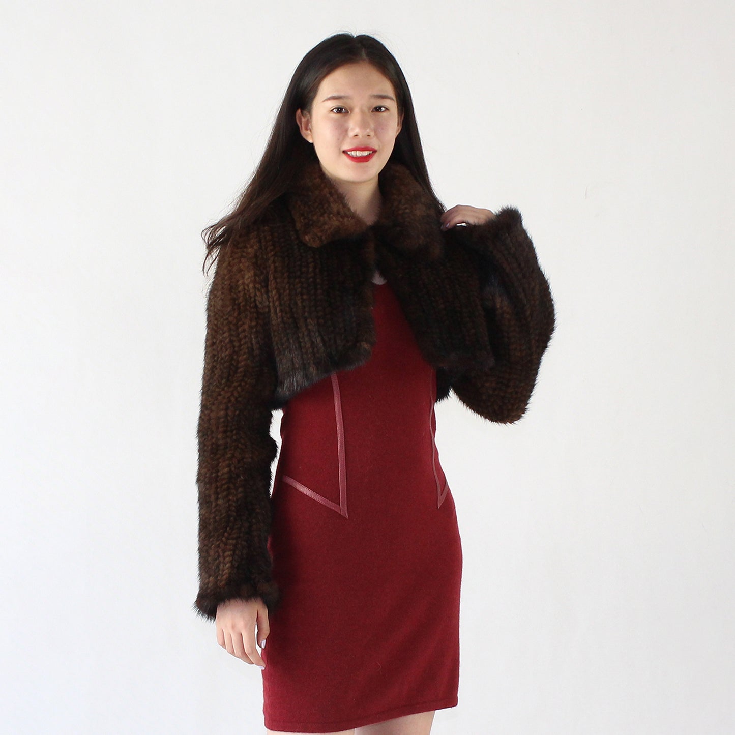 Women's knitted mink top