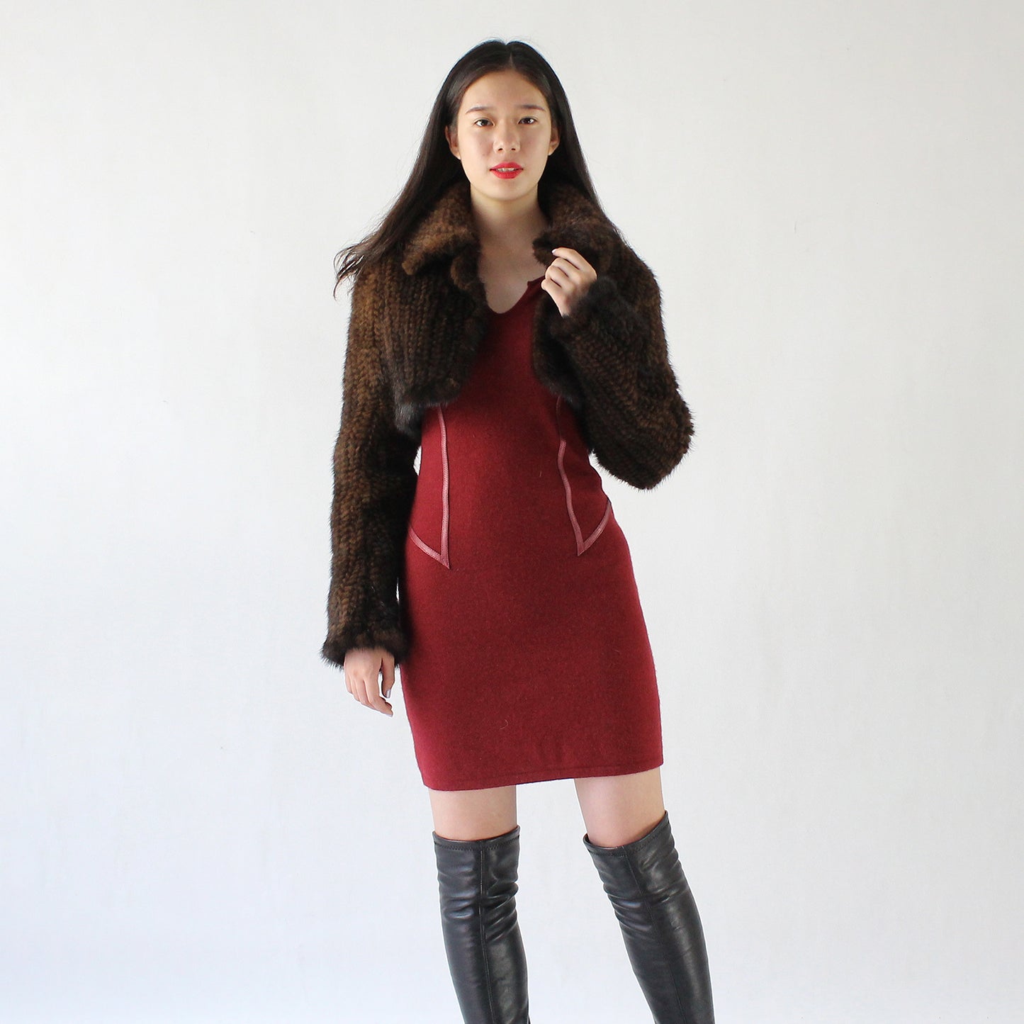 Women's knitted mink top