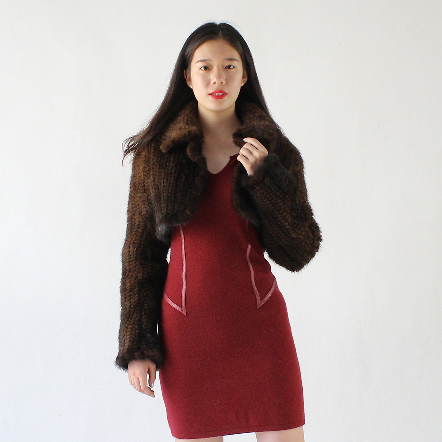 Women's knitted mink top