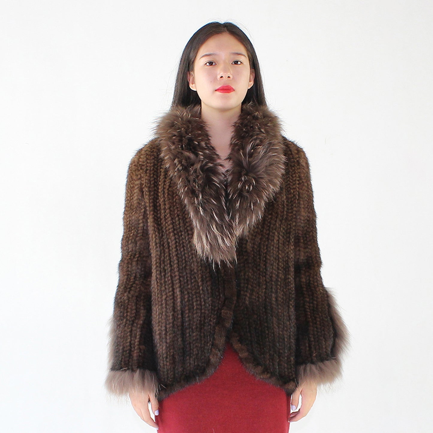 Women's knitted mink jacket