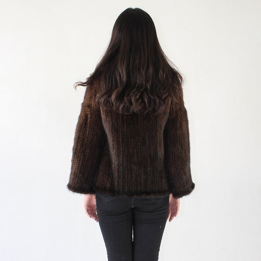 Women's knitted mink jacket